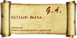 Gillich Anita névjegykártya