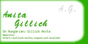 anita gillich business card